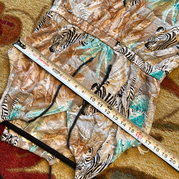 Two by Vince Camuto Tribal Beat Safari Zebra High Low Faux Wrap Midi Dress - Picture 11 of 13